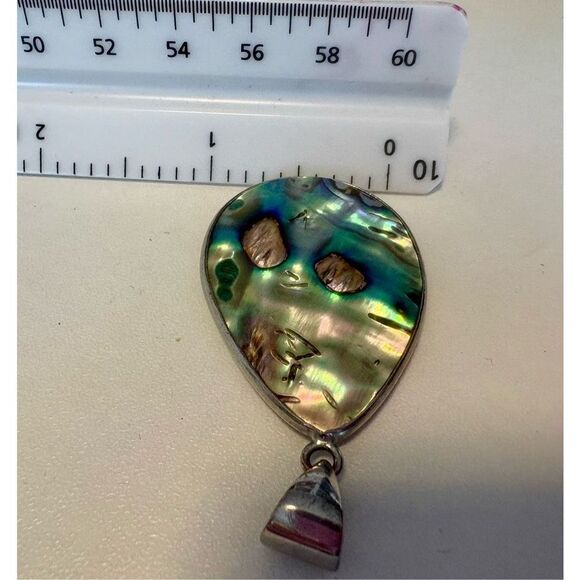 18kgp Abalone Shell Large Pendant double sided - Picture 7 of 8